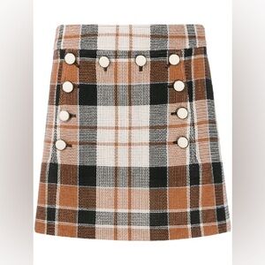 NWT Veronica Beard Plaid Ording Mini Skirt
